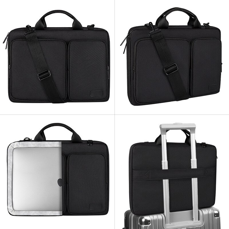 Oyixinger Briefcase Unisex Laptop Bag For Macbook Huawei Pro 13.3-15.6Inch Casual Solid Handbag Portable Business Bags