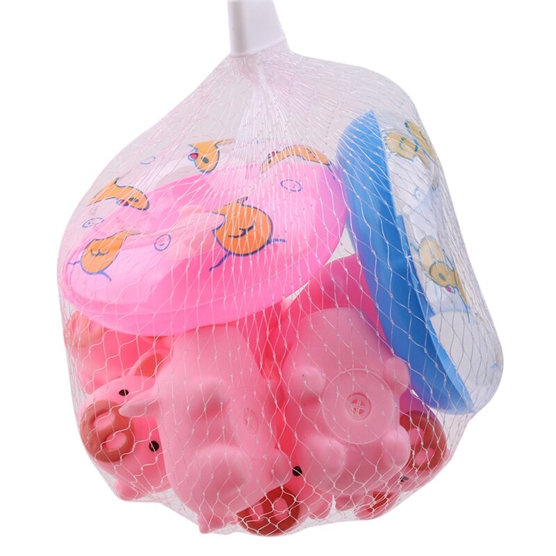 Cute Pig Baby Bathing Toy Cute Cartoon Animals Swimming Water Soft Floating Rubber Pink Pigs Squeeze Sound Squeaky Toy