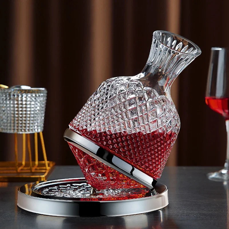 Decantador giratorio 360 de cristal de , vaso, decantador de 1500ml, dispensador de vino, aireador, espejo, jarra, , decoración de Bar