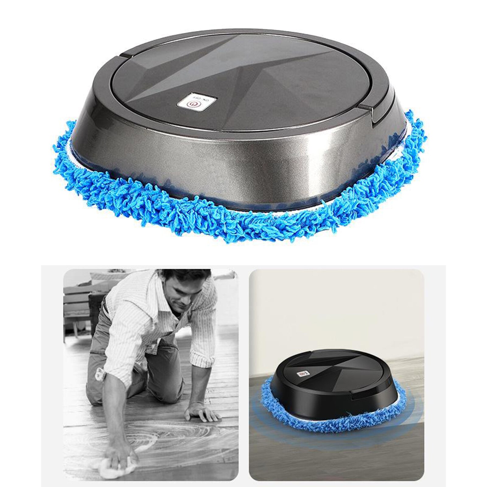 Intelligent Sweeping Cleaner Robot Vacuum Cleaner Wiper Machine USB Charging: Black