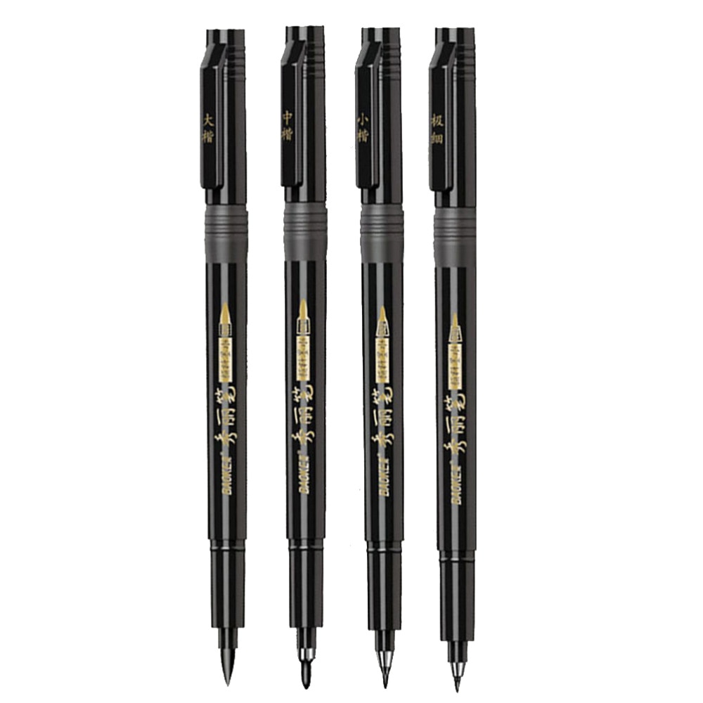 4pcs Writing Brush Calligraphy Pen Ink Writing Brush Signature Writing Painting Tool