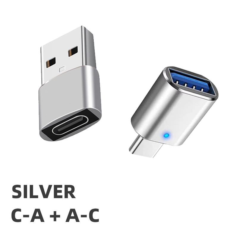 1/2PCS USB 3.0 To Type C OTG Charger Adapter Connector Type-C to USB Male To Type-c Adapt Converter for PC MacBook Car USB ipad: Matte Black