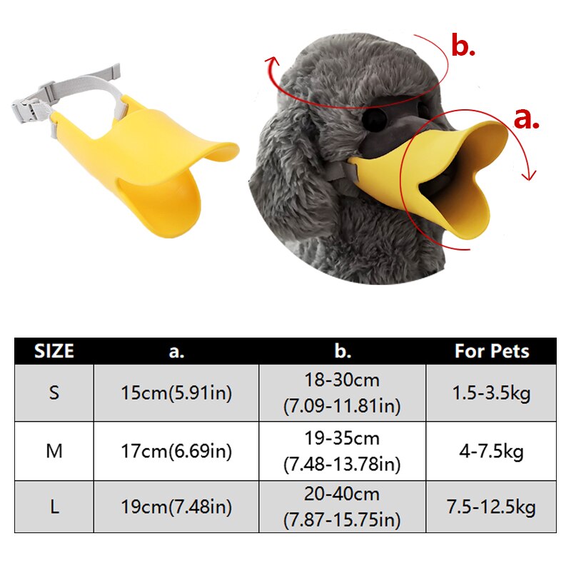 Dog Mouth Muzzles Cute Duck Muzzle Mask Prevent Dogs Bite And Barking For Dog Silicone Mouth Muzzles Pets Accessories