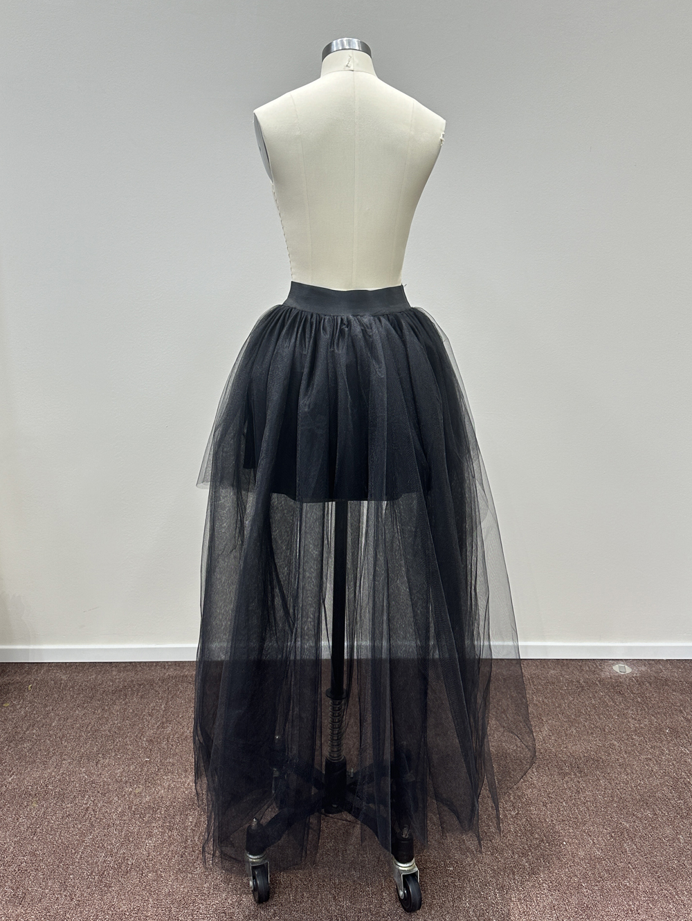 Falda de tul blanca para mujer, enagua tutú Hi-Lo de gasa con cola de golondrina, estilo informal largo, Punk gótico, cintura alta, de Carnaval