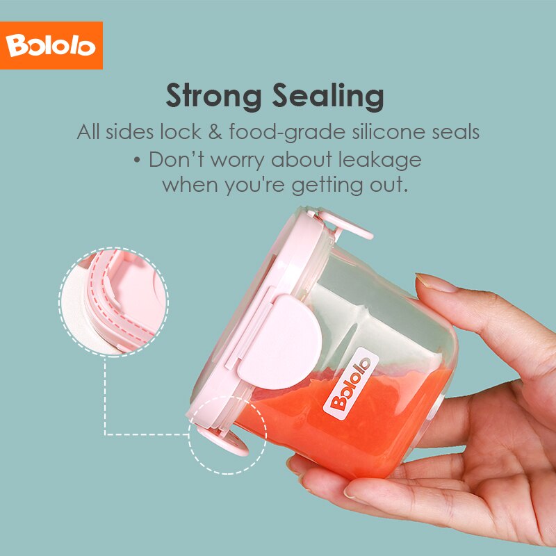 Bololo Baby food box bowl children food kit storage freezer box can be steamed baby food container