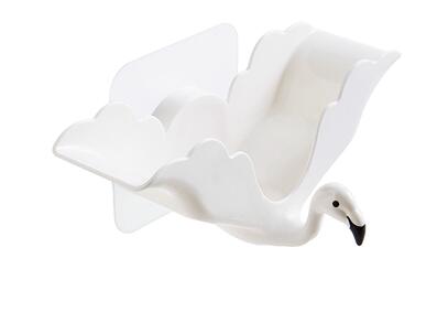 Flamingo Soap Dishes Drain Suction Cup Box Wall-mounted Soap Protection Tray Storage Shelf Rack with Hook Bathroom Tools: white