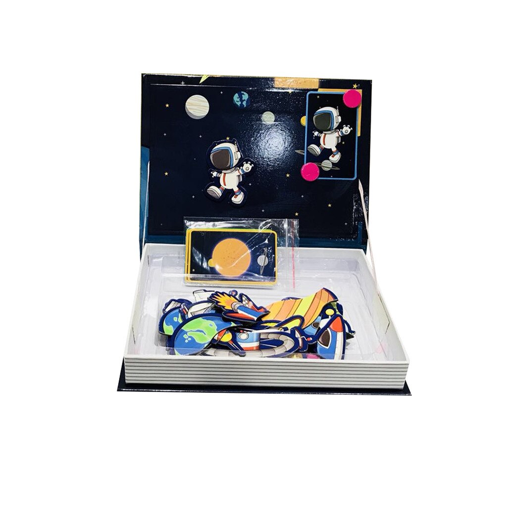 3D Magnetische Puzzels Voor Kinderen Leeftijden 3-5 Peuter Puzzels Puzzel Magneti Boek Ruimte Verovering Educatief Speelgoed Kerstcadeaus # G4