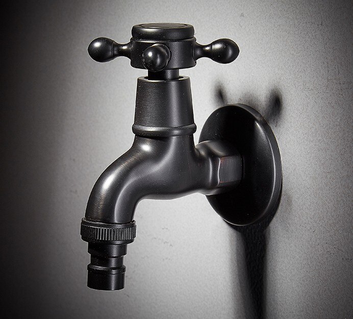 Garten retro Stil Schwarz Antike Bronze- beenden Waschmaschine Wasserhahn Bibcocks Kalten Wasserhahn Nav112