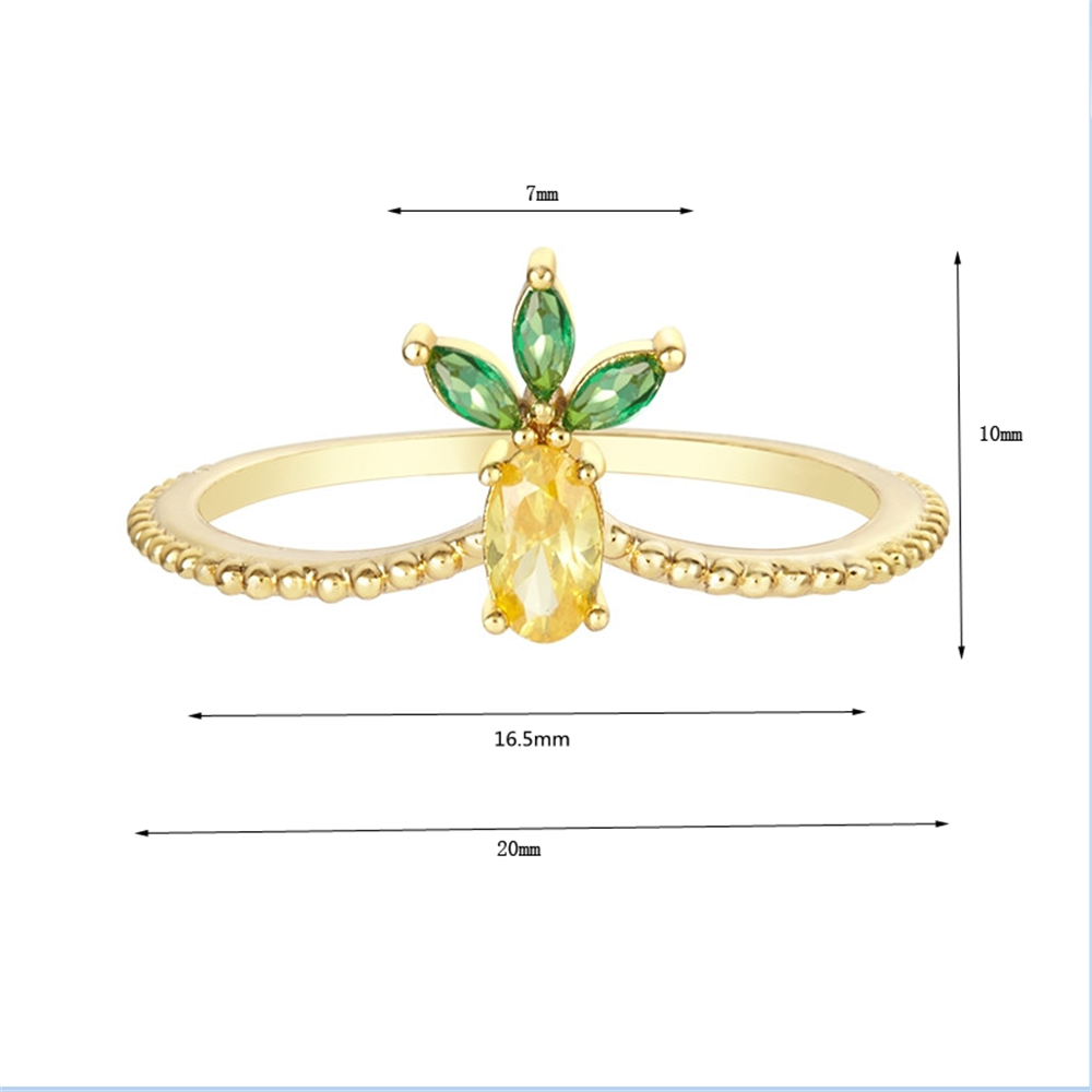 Sweet Crystal Apple Strawberry Cherry Grape Rings for Women Cute Fruit Gold Rings Set Party Jewelry Summer Style