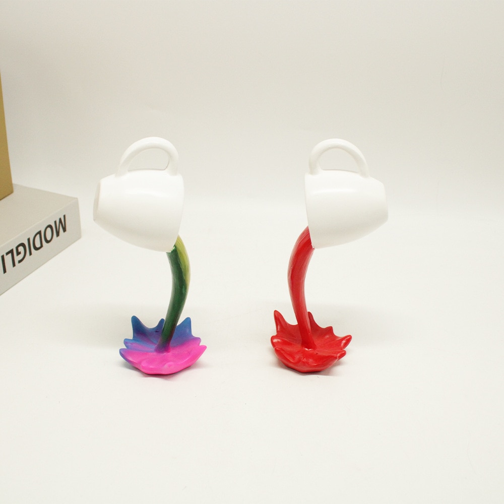 Floating Cup Sculpture Pouring Liquid Coffee Mug Art Decor home Art Decoration