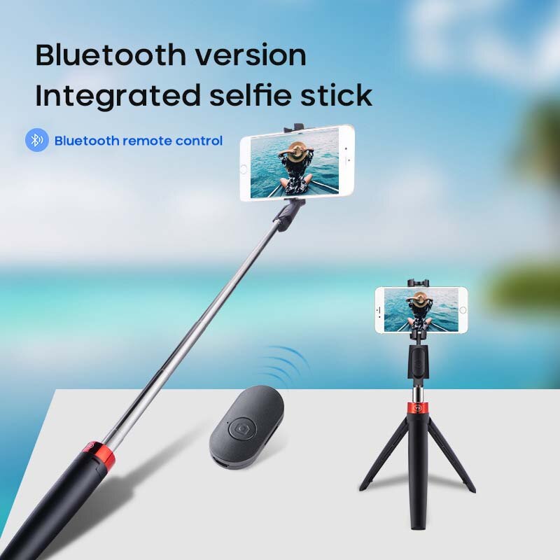 På lager trådløs bluetooth selfie stick med stativ 3- i -1 mini selfie stick foldbar bærbar telefonholder til xiaomi iphone