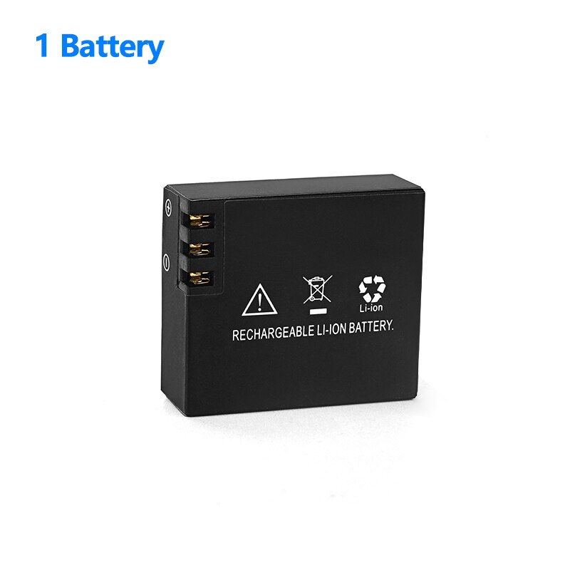 1/2 stk 3.7v 900 mah li-ion batteri til sjcam  sj4000 sj5000 sj6000 sj7000 handling kamera mini dv kam erstatning backup batteri: 1 batteri