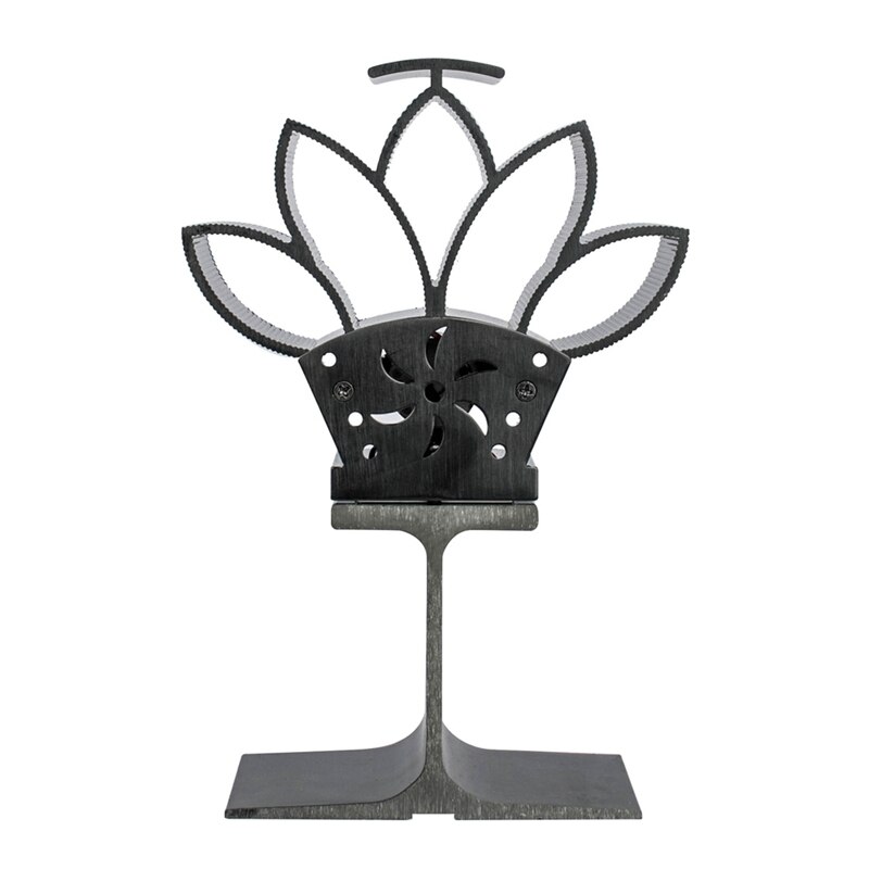 Wood Stove Fan 5-Blade - Heat Powered Log Burner Increases 80% More Warm Air Than 2 Blade Eco-Friendly with Stove Thermometer