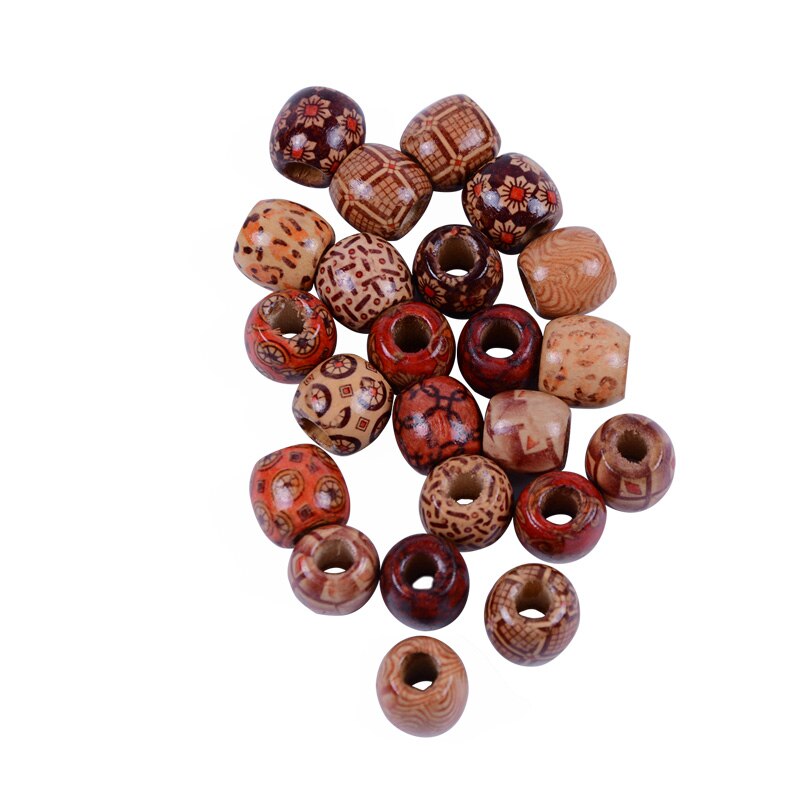 Perles en bois pour tresse, 12 pièces, perles en bois, grand trou, Tubes avec anneau de perles pour tresse, accessoires pour extensions de cheveux
