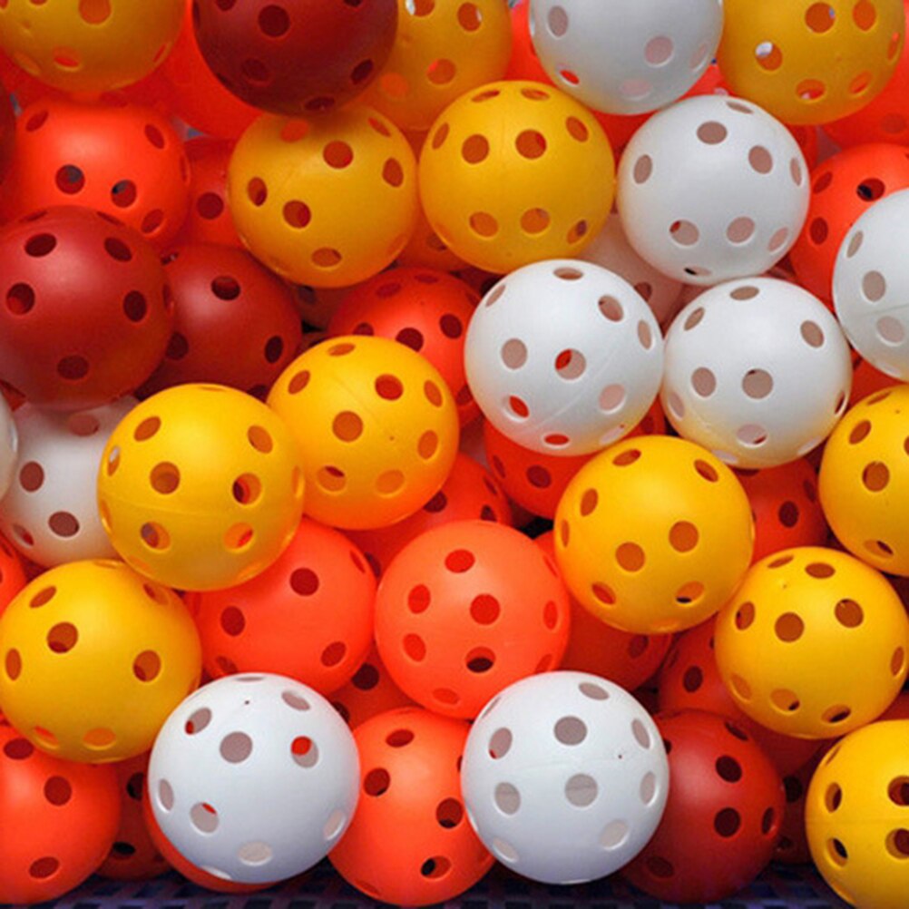 Pelotas de Golf huecas con flujo de aire de 3 uds, pelotas de entrenamiento de plástico para práctica de Golf