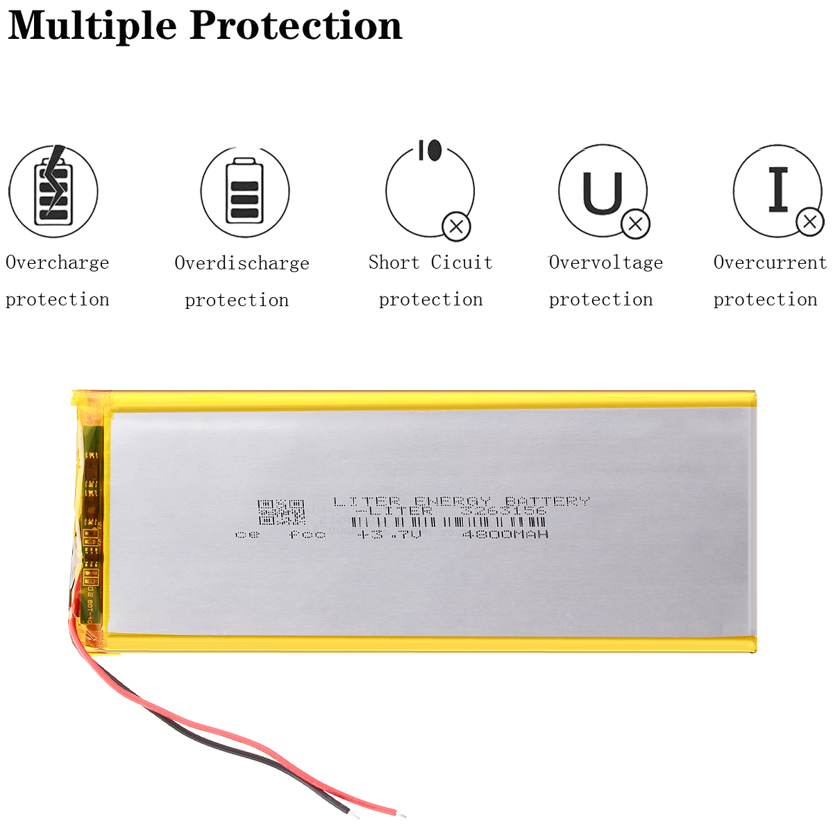 Chuwi-tablet pc hi8 hi8 pro xv8 dvd dvr, bateria de polímero de lítio recarregável para tablet pc de 8 polegadas, 3.7v 3263156 4800mah