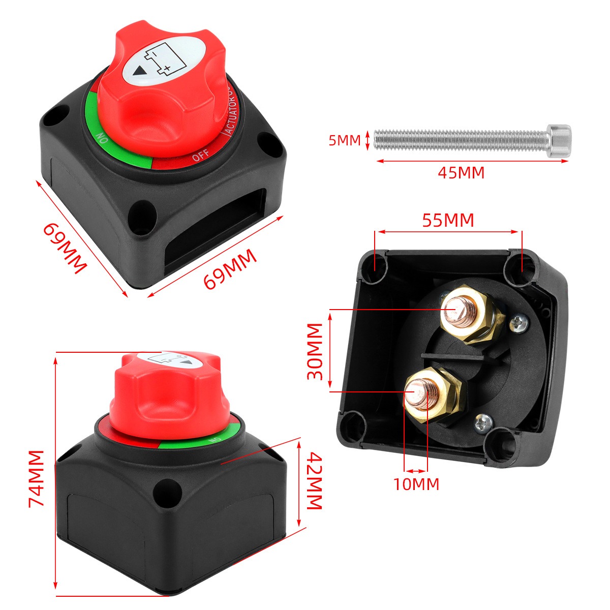 300A Auto 12V 24V 48V Batterie Trennschalter Marine Auto Dual Batterie Schalter 2 Position Batterie Wahlschalter für Auto Boot