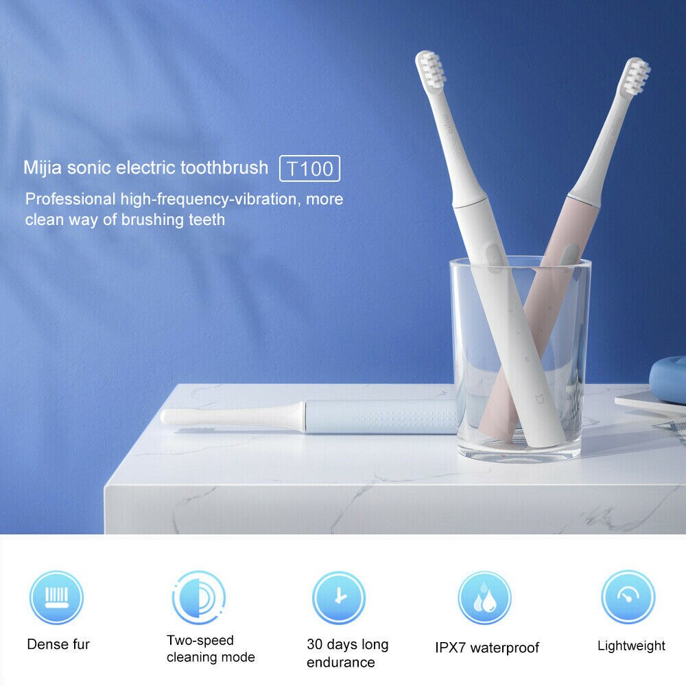 xiaomi Mijia T100 Sonic Electric Toothbrush Adult Ultrasonic Automatic Toothbrush USB Rechargeable Waterproof Tooth Brush Xiaomi