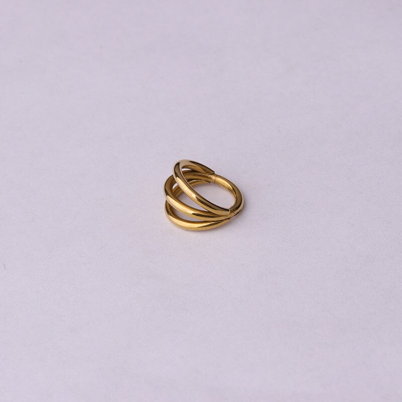 1Pcs 16G 316L Chirurgisch Staal Clicker Segment Hoepel Kraakbeen Oorbellen Nose Ring 8Mm/10Mm Drie lagen Helix Boby Piercing Sieraden