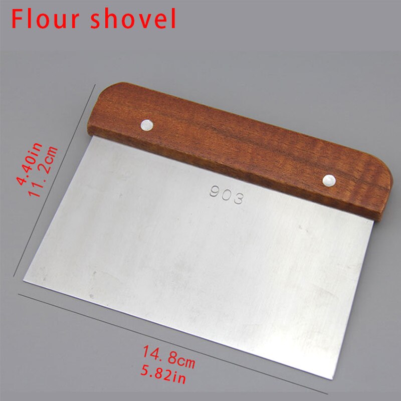 Goud Keukengerei Spatel Houten Handvat Barbecue Turner Rvs Pannenkoek Teppanyaki Hibachi Droge Pan Accessoires: Flour shovel