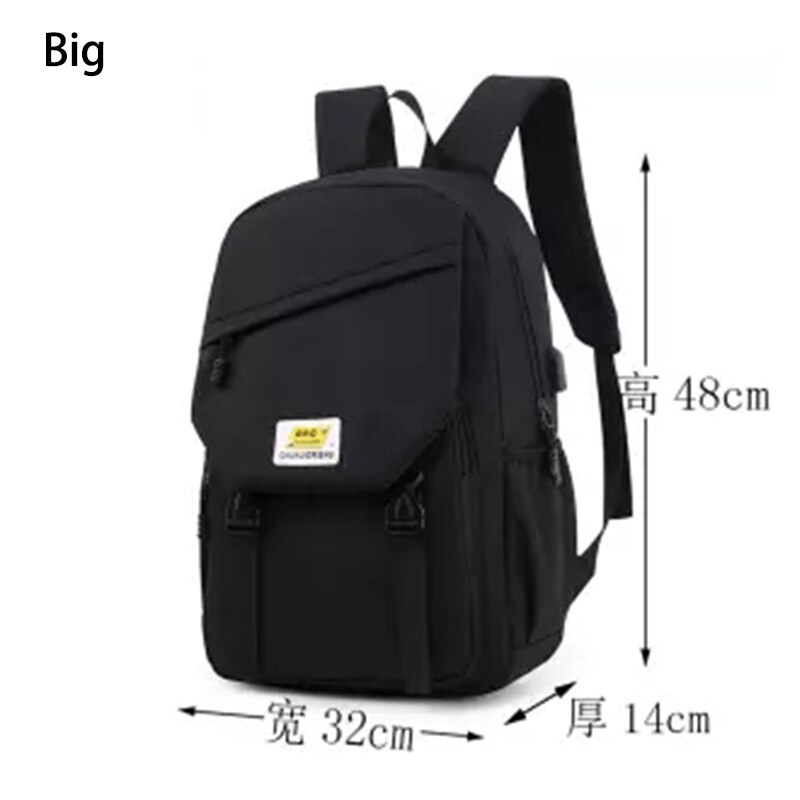 Sacs à dos d'école de grande capacité pour les garçons d'adolescent sacs de lycée moyen pour les hommes d'université d'adolescent: big black