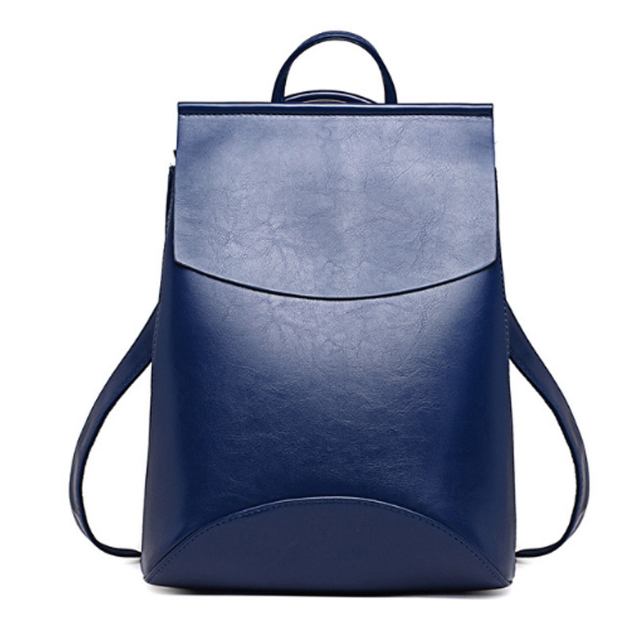 Mode Vrouwen Rugzak Pu Lederen Rugzakken Voor Tienermeisjes Vrouwelijke School Schoudertas Mochila HJ-8110: Deep blue