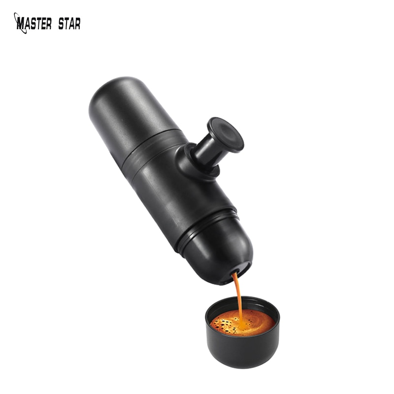 Hand Gedrukt Draagbare Koffiezetapparaat Capsule Espresso Pot Outdoor Handleiding Koffiekopje Mini Koffie Pot