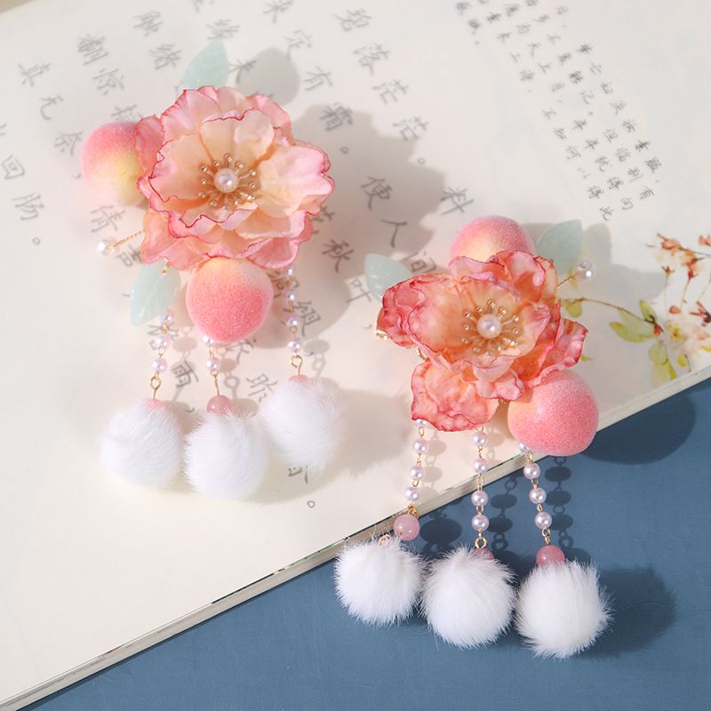 FloralGrace 5 stuks houten haarspelden vintage Chinese haarspelden met bloemen voor vrouwen en meisjes vast kapsel haaraccessoires