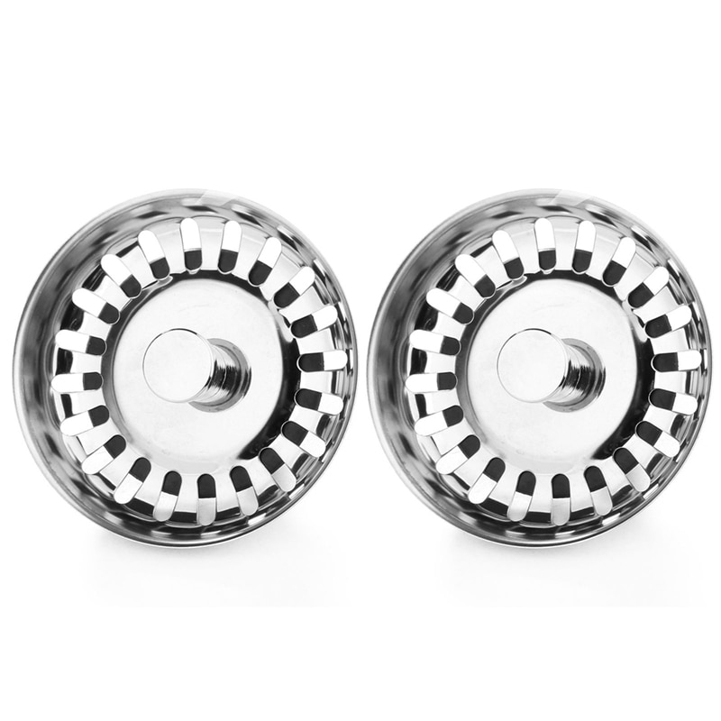 2x køkkenaffald rustfrit stål vask sil filter prop kurv: Default Title