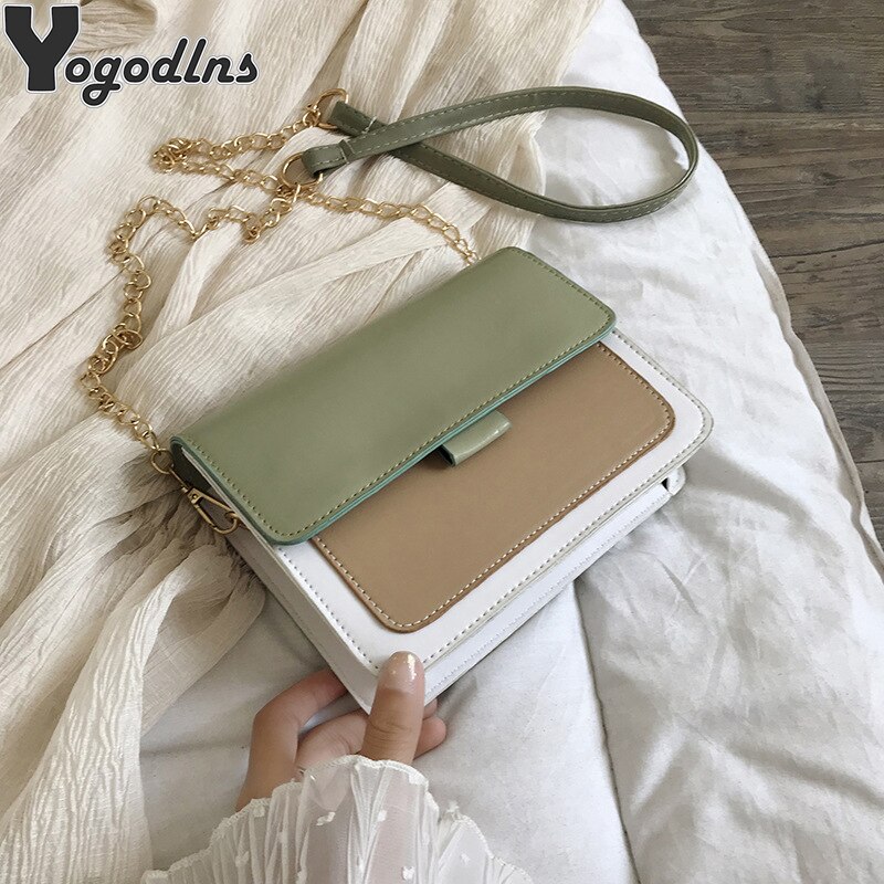 Sac en cuir pour femme à rabat lambrissé sac à main contraste couleurs femmes sacs pour sacs à bandoulière