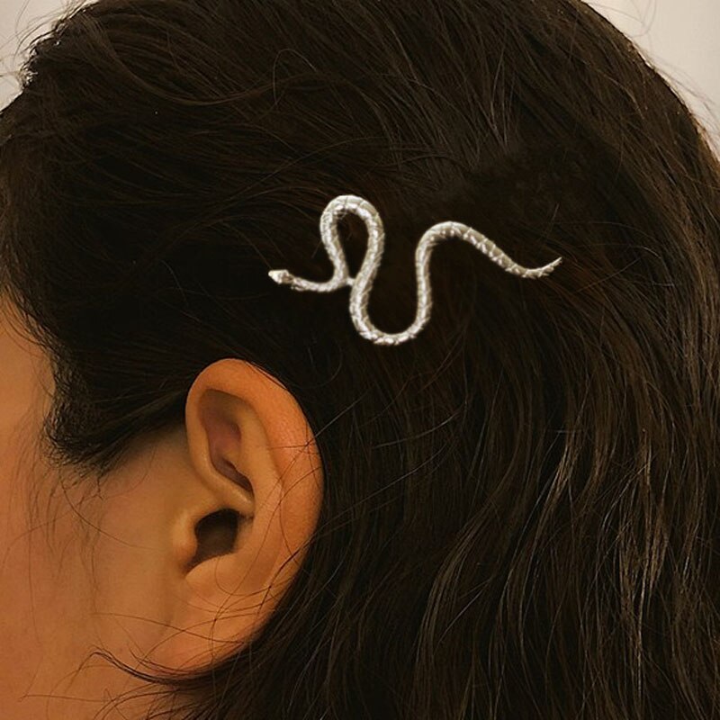 Kühlen Schlange Bobby Stift Haarspange schick Silber Überzogene Legierung Haar Zubehör Für Frauen ErkläSprosse Haarnadel Femme Schmuckstück