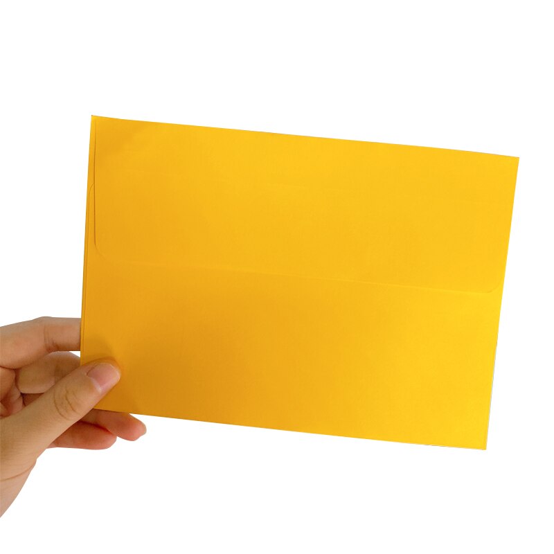 100PCS Candy color Envelope Postcard Stationery School Office Kraft Envelopes handmade 175*125MM: yellow