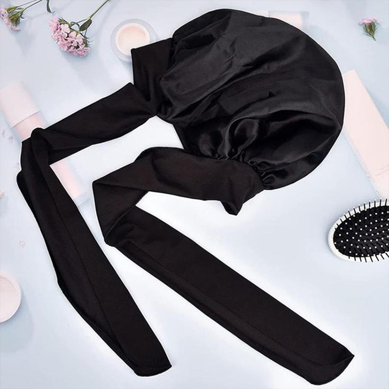 Gorro de satén para el pelo para mujer, gorros para dormir, gorros redondos para el cuidado del cabello, gorro de noche, cubierta para la cabeza Reversible, cubierta para la cabeza de ducha para el cuidado del cabello