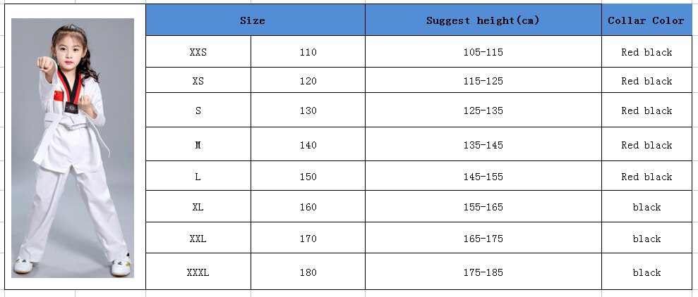 Taekwondo Uniform for Adults&amp; Kids Taekwondo Karate Dobok Exquisite Embroidery Tkd Clothing Kids Kungfu Martial Arts Suit T14