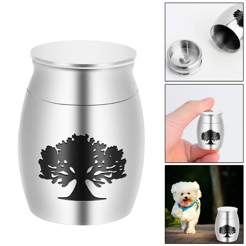 Pet Cremation Urns Stainless Steel Ash Memorial Container Dog Cat Resting Place Storage Holder