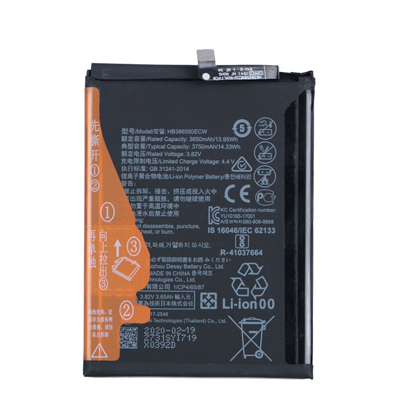 Original 3750mA HB386590ECW Handy Ersatz Batterie Für Huawei Ehre 8X Herrlichkeit 8X / View 10 Lite JSN-L21 L22 L23 l42