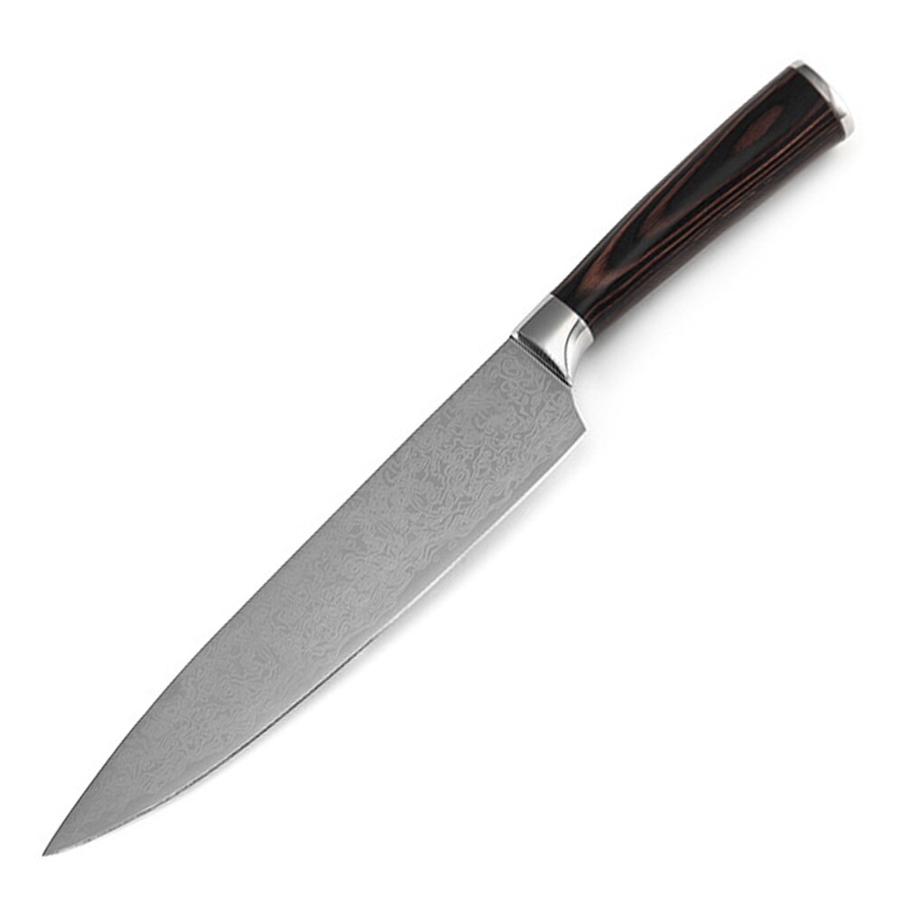 Cuchillo de cocina para Chef de acero damasco de 8 pulgadas, cuchillo de cocina con hoja afilada de acero inoxidable, cuchillos profesionales japoneses para rebanar Chef: knife 13