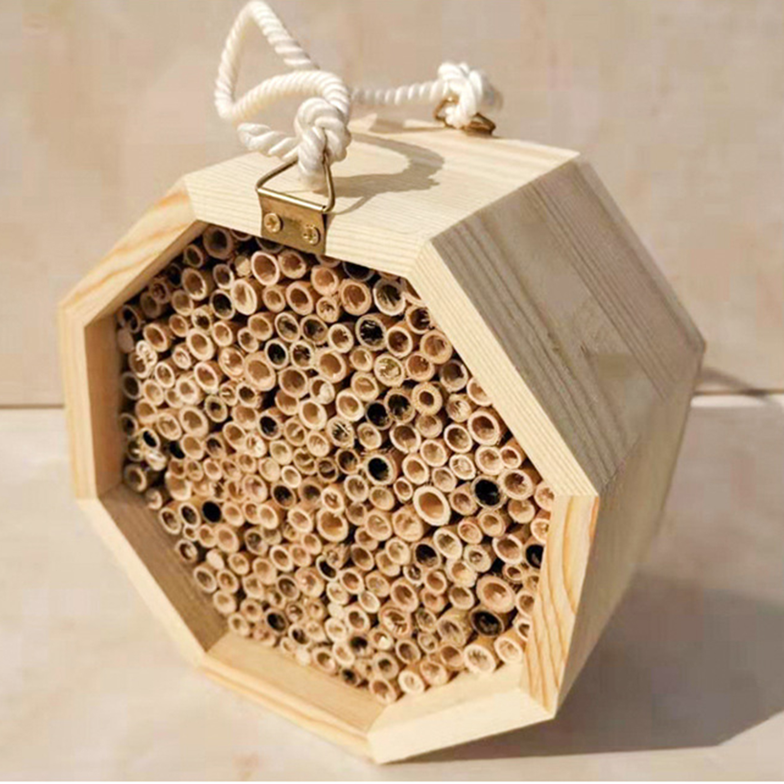 Mason Bee House Hanging Wooden Bee Hive Attracts Bee Pollinators To Enhance Pollination For Garden Farm Bee Box Combination