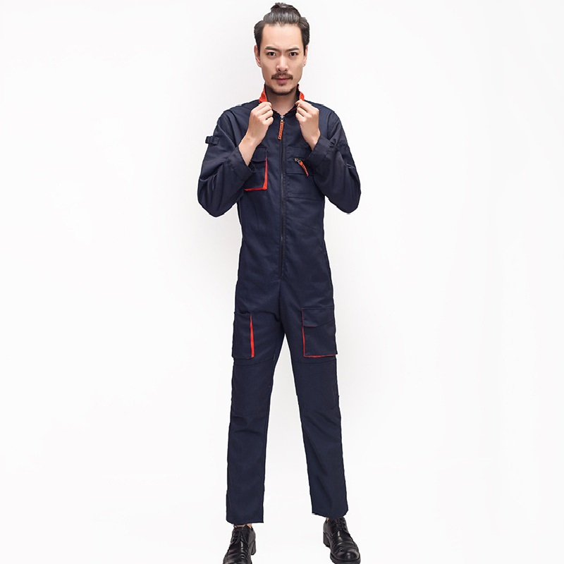 Monos De Trabajo para Hombre, uniformes De cuello levantado, ropa mecánica, Siameses, cintura elástica, Overol De Trabajo: 5 XL / Gris