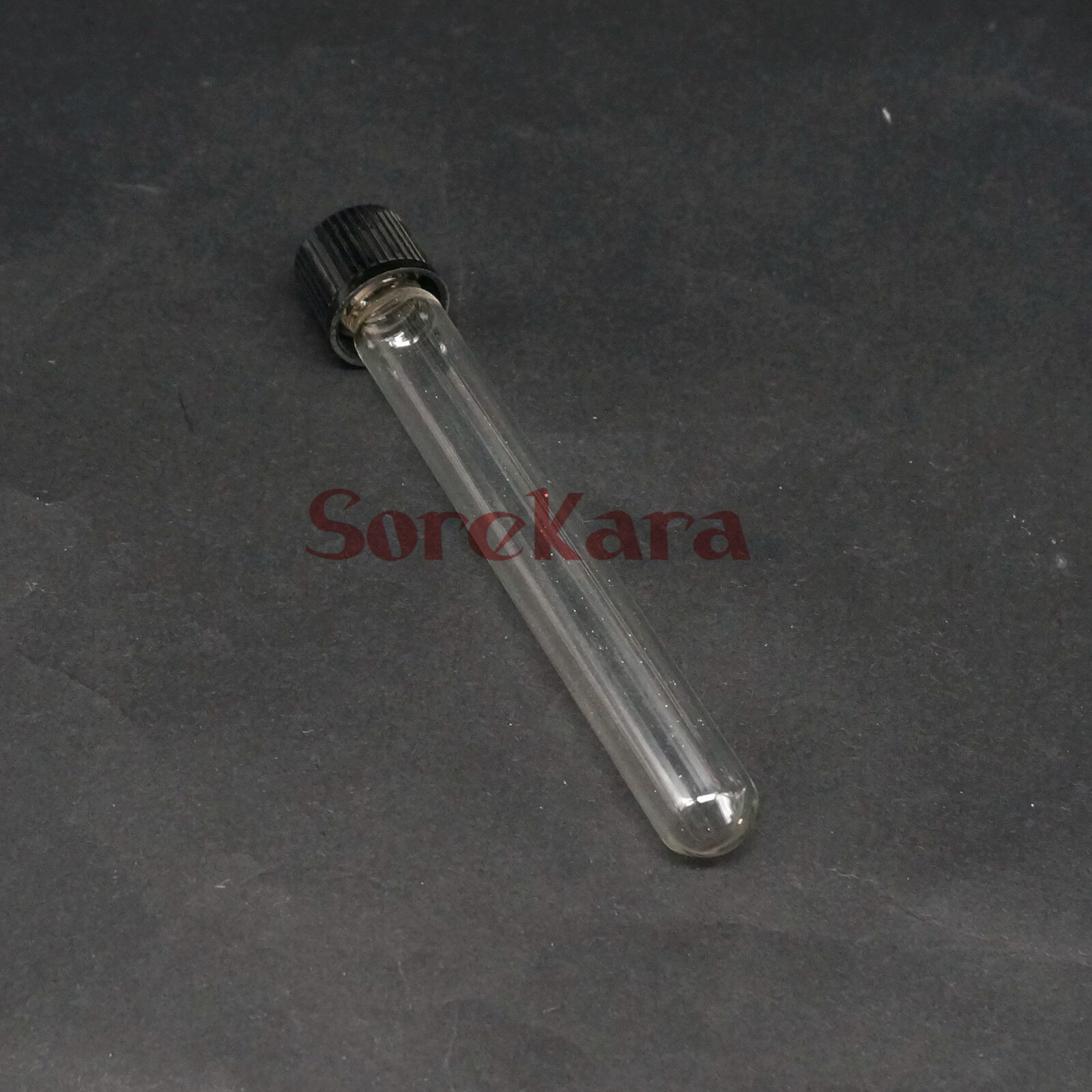 LOT 5 12x100mm Glass Test Tube Round bottom with Screw Cap for Chemistry Laboratory