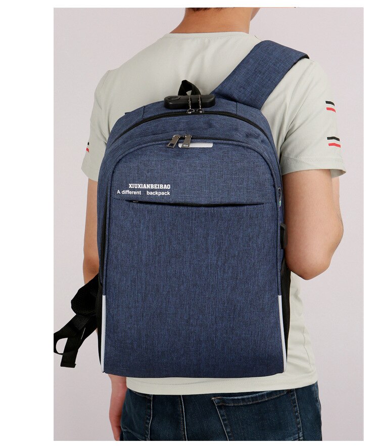 Outdoor password lock anti-theft backpack shoulder bag USB charging business travel computer bag