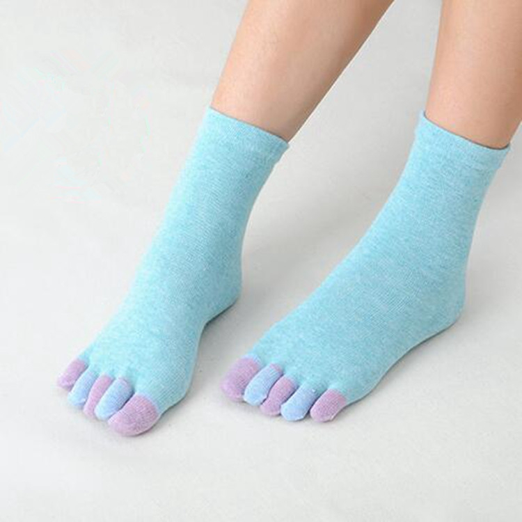 japonaise femmes drôle Kawaii orteil chaussettes Lolita cinq doigts dame fille bonbons couleurs mignon dormir chaussette pour les femmes: Black