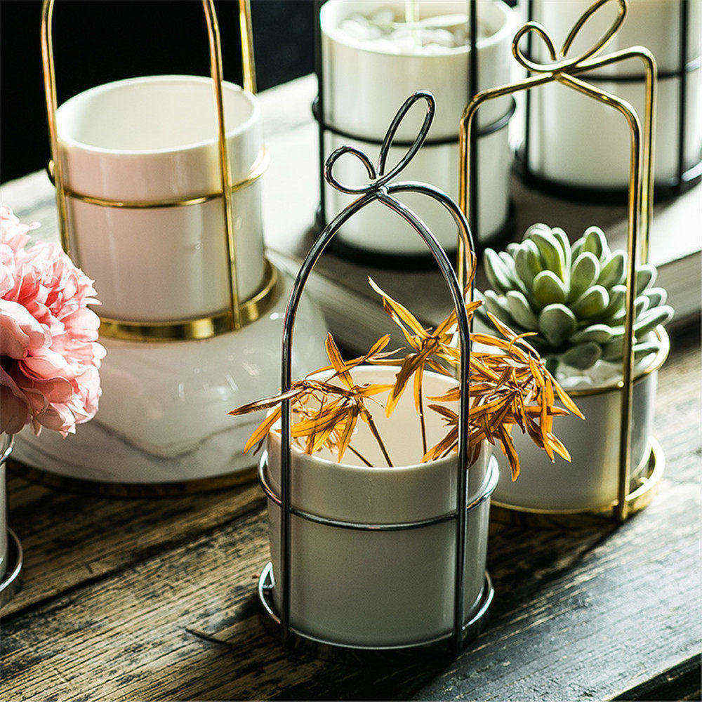 nordisk elegant oppbevaringskrukker med måke svart hvit ramme rund firkantet blyantholder keramisk blomstermaskin blomstervase oppbevaringskrukke