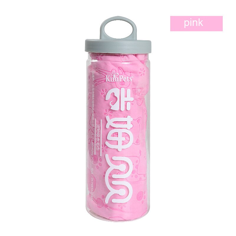 Szybkoschnący syntetyczny ręcznik kąpielowy dla zwierząt z jeleniej skóry – superchłonny, niepylący, miękki i zawiera wiaderko do przechowywania: Czerwony