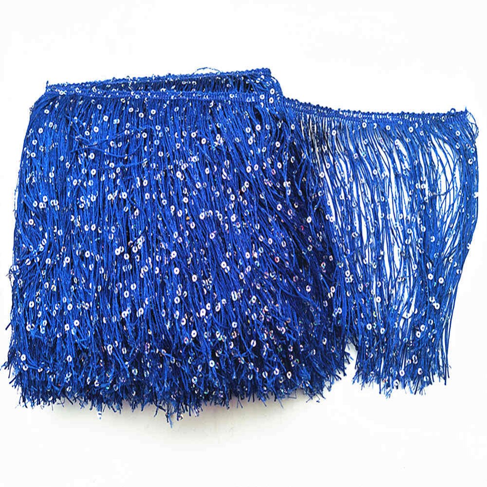 Borlas de lentejuelas/accesorios de pendientes/borlas de seda/accesorios de joyería, materiales de ropa DIY, 20cm/8 pulgadas de ancho, 10 yardas,
