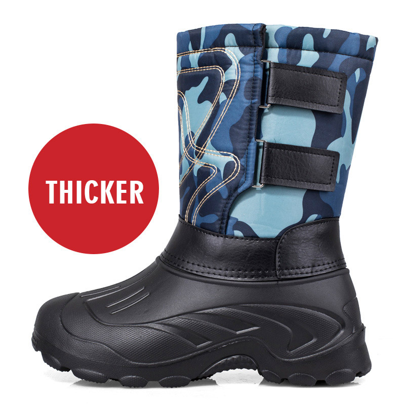 Winter Mannen Snowboots Camouflage Platform Laarzen Mannen Regen Schoenen Super Warm Antislip Waterdicht Heren Winter Laarzen Voor-40 Graden: Blauw / 43
