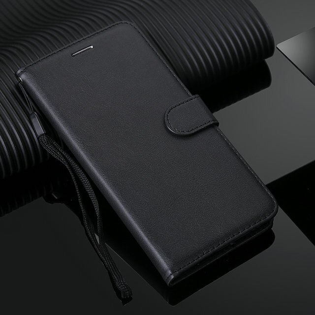 Funda de cuero de lujo para Samsung A10, funda de Samsung Galaxy A10, billetera con tapa, funda protectora 360 para Samsung A10, 10A SM-A105FD: Black