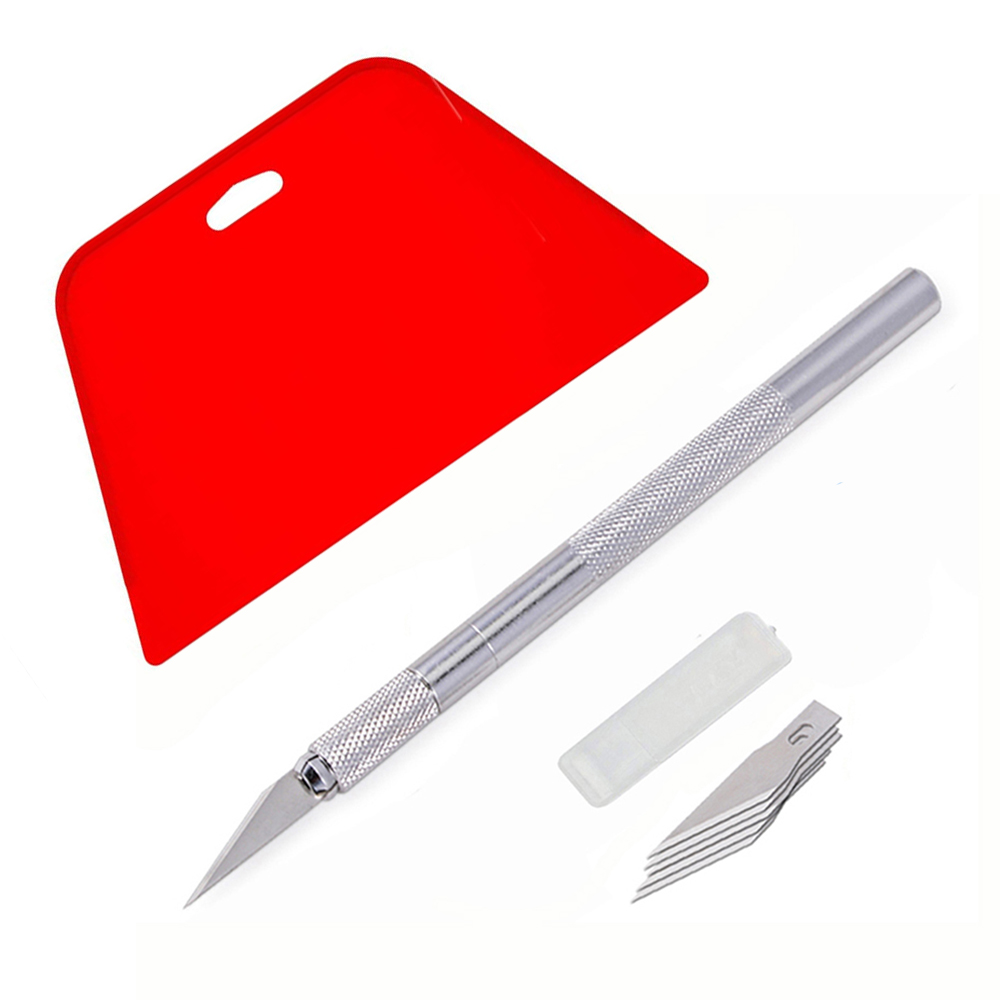 TOFAR Auto Ting Kit Vinyl Wrap Gereedschap Glasfolie Zuigmond Schraper Stickers Gesneden Mes Voertuig Styling Accessoires Vinyl Spatel: WHITE