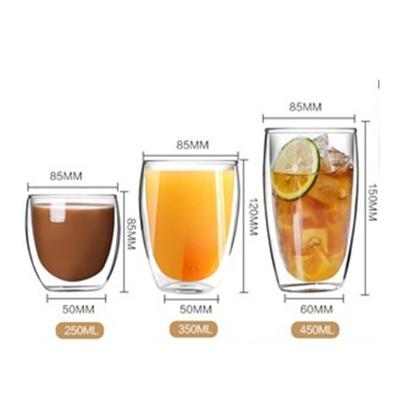 Heat-resistant Double Wall Glass Cup Beer Handmade Beer Mug Tea Transparent Drinkware Water Bottle Coffee Cup