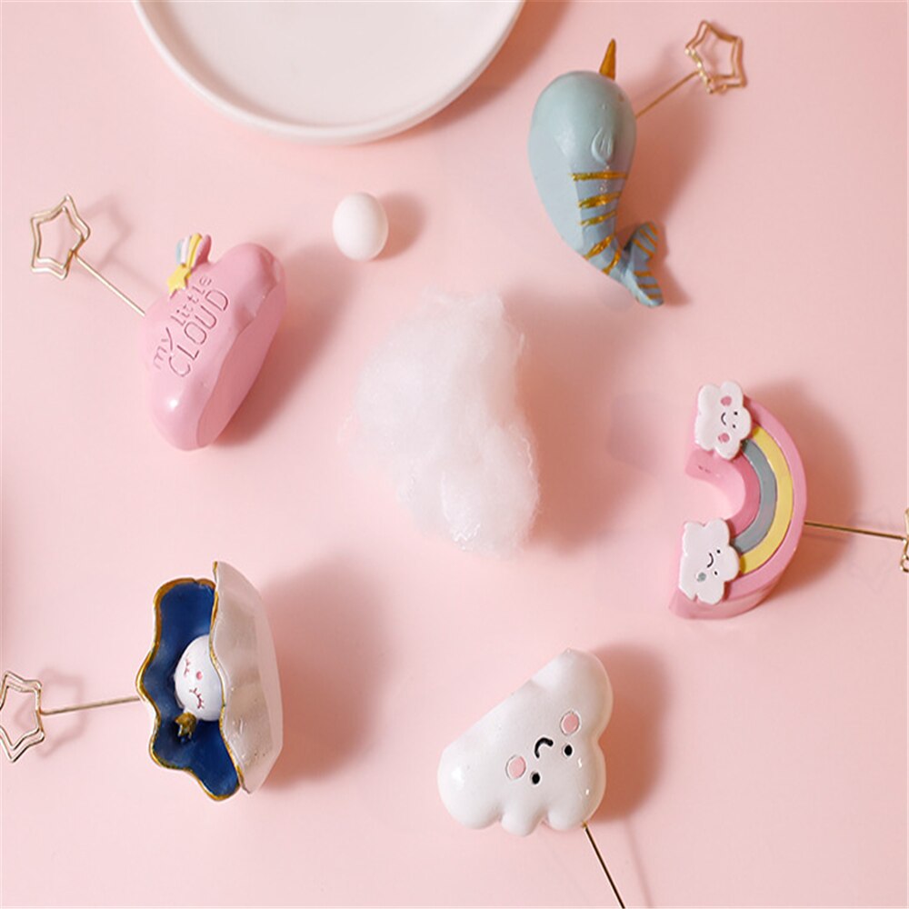 Gull metall stjerne harpiks regnbuesky ocean shell fotokort memo notatklipp holder bryllupsfest dekorativ ornament